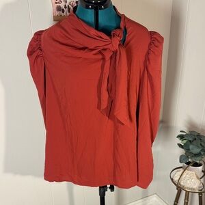 Eloquii Rust Tie-Front Blouse